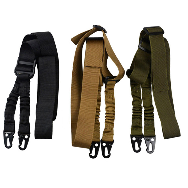 Arnés de escalada multifuncional al por mayor en stock, eslinga táctica de doble punto estilo americano, equipo para aficionados militares, correa ajustable para arma.