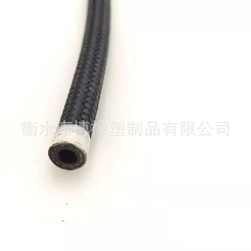 改装汽车燃油橡胶油管AN6黑色尼龙线编织油冷器管
