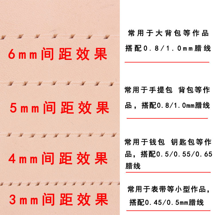 菱斩皮革打孔皮具制作工具手工diy皮艺工具钱包打眼缝线白钢菱站