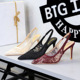 312-6 European and American banquet high-heeled shoes for women, with shallow mouth hollow lace mesh and back strap, thin heel, pointed toe temperament, single shoe