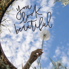 FX-A255英文標語You look beautiful鏡子玻璃櫥窗美化裝飾牆貼紙