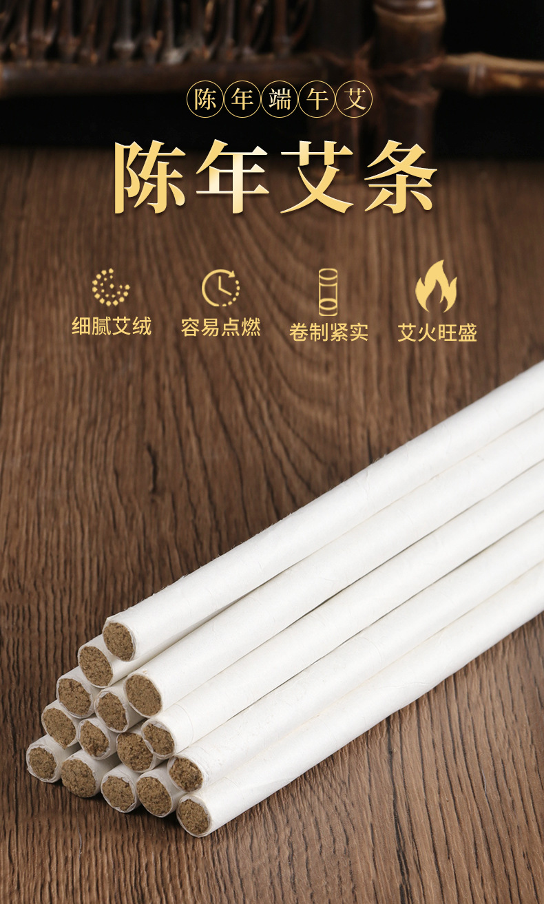 Moxa Stick 1.0×20cm Ai Tiao Moxibustion Bar for Home Warming Therapy overview
