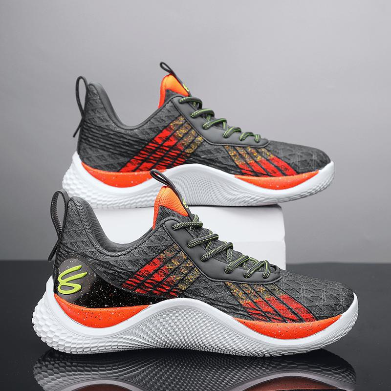 Curry 10 Generación de zapatillas de baloncesto zapatos de malla de los hombres y las mujeres Curry10 botas de combate de flujo de absorción de choque bajo-top zapatilla de deporte de combate
