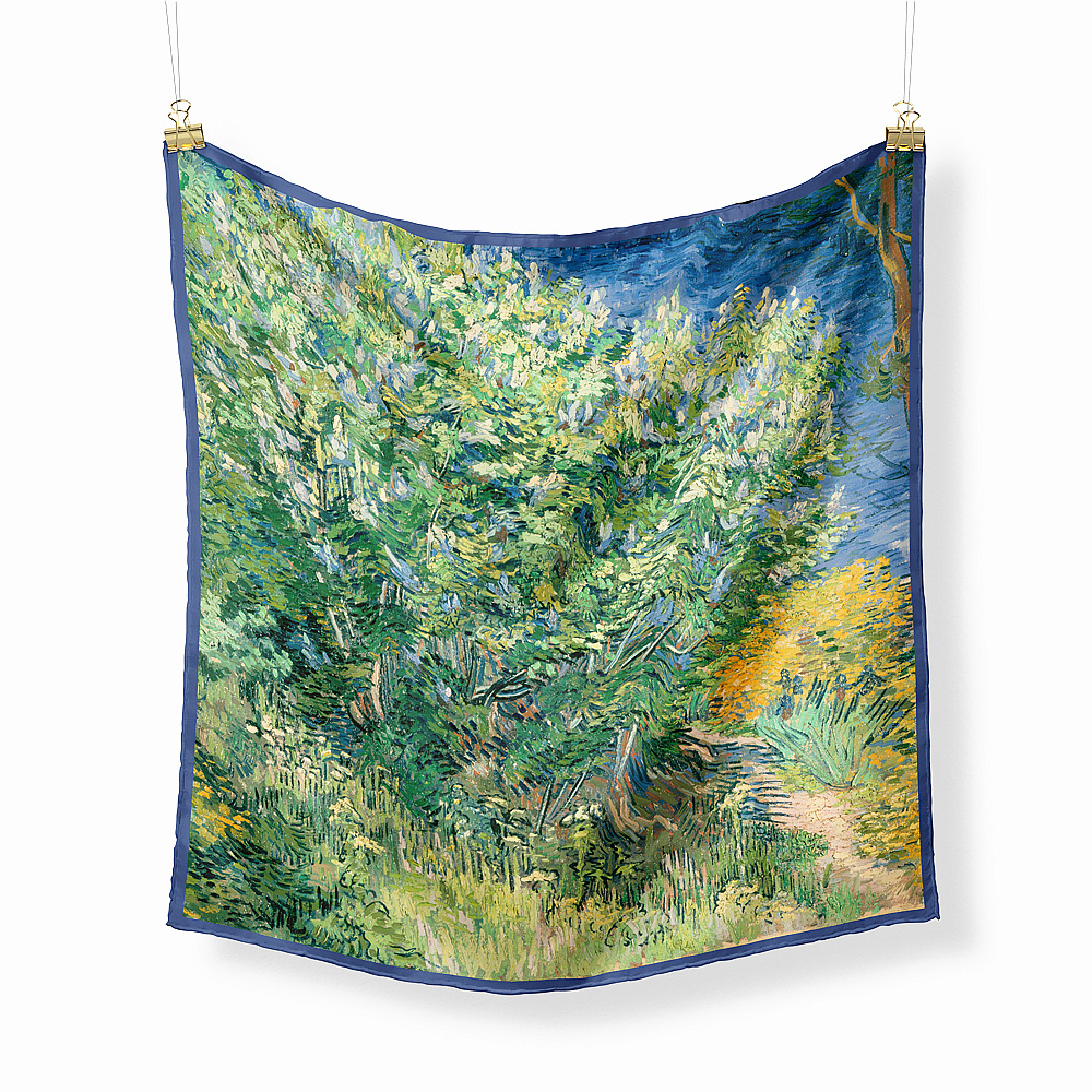 53 cm neuer Van Gogh lgemlde grn lila Damen Twill dekorativer Seidenschalpicture1