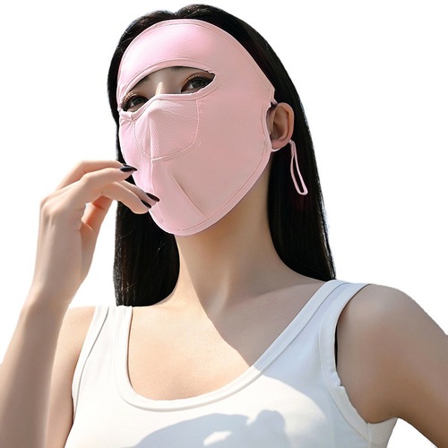 Princess Lulu Summer Sun Protection Nylon Ice Silk Face Mask for Women, Clip-on Cycling Mask, Non-Sagging, Sunshade, UV Protection, Face Bikini