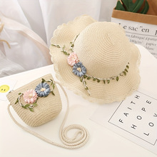 K 96525 Parent-child Bow Straw Hat ���Ӻ���������ñ