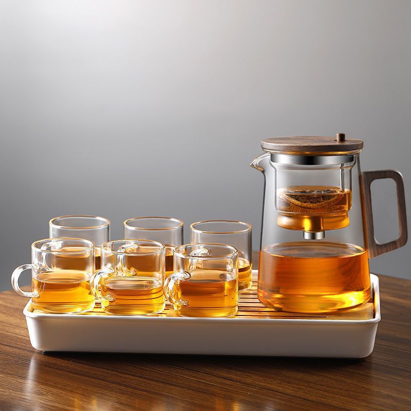 tetera de alta sensación china de alto silicio de vidrio de silicio separador de té de agua de una sola taza de evaporación de silicio taza de separación