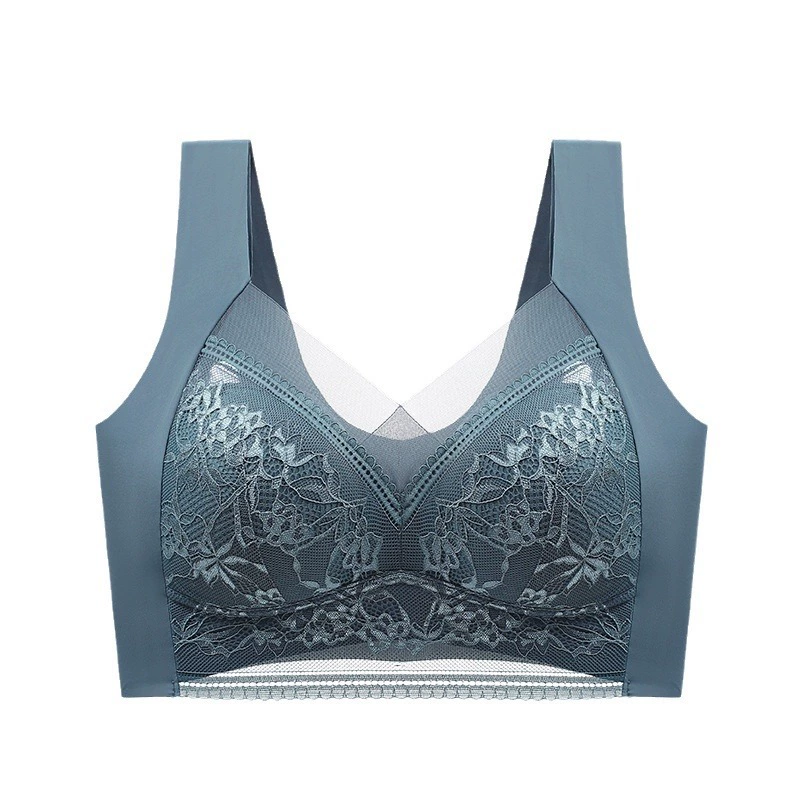 Lace silk supporting vest, breathable thin bra, underwear, plus size, beautiful back