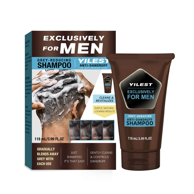 Ventas transfronterizas en caliente YILEST control de aceite anti-caspa champú de limpieza profunda humectante cabello raíz fijación gris negro champú image 7
