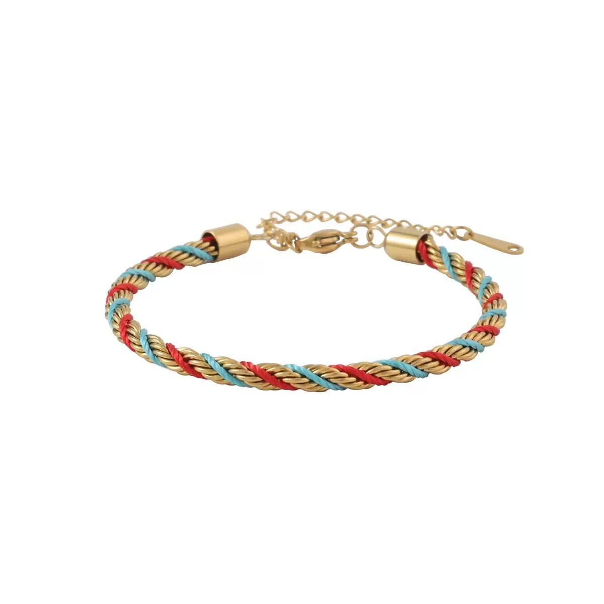 Pulsera de giro de color transfronterizo, hebilla de acero inoxidable, pulsera tejida a mano, diseño antiguo, venta directa de fábrica