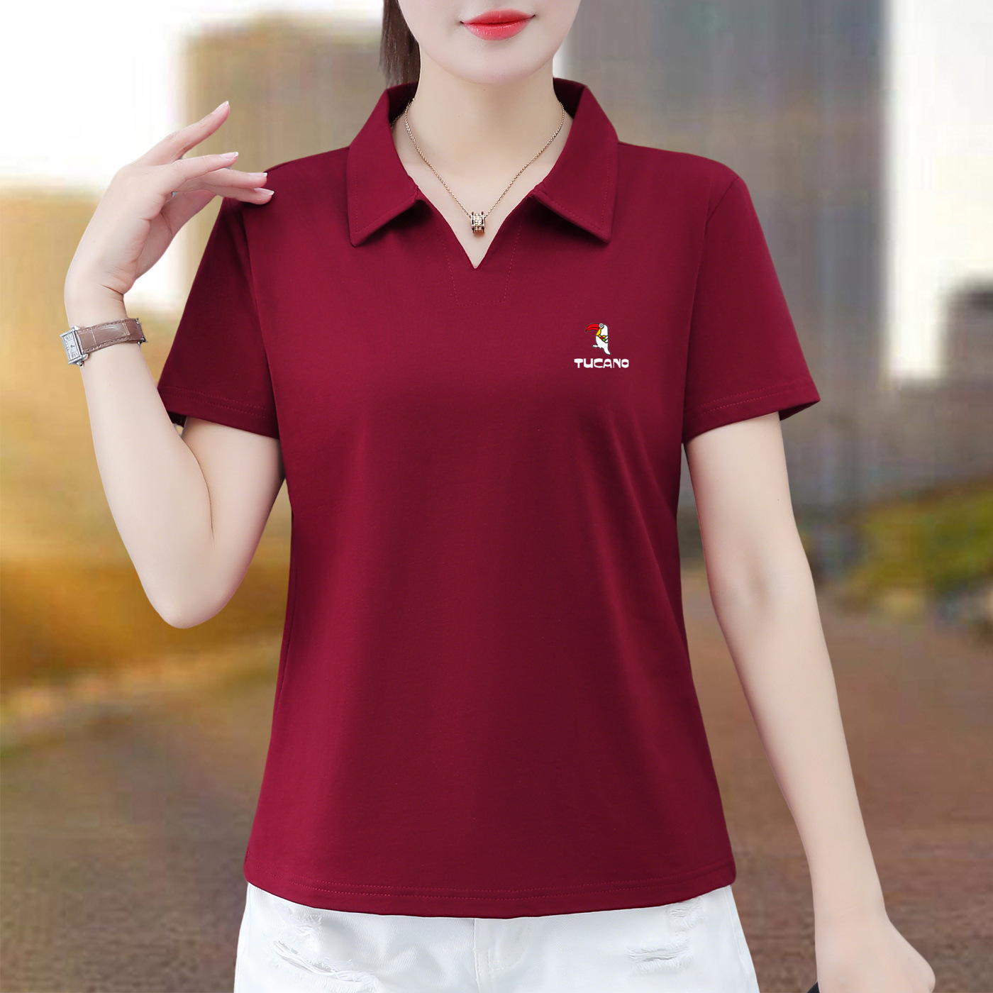 Middle-Aged Mom's Stylish and Age-Reducing Pure Cotton Short-Sleeved T-Shirt Women's Summer Wear New Korean Style Casual Sports Fashion Top t