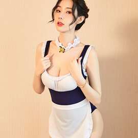 问夜新品情趣内衣荷叶女佣免性感脱诱惑公主露背女仆制服连体开裆