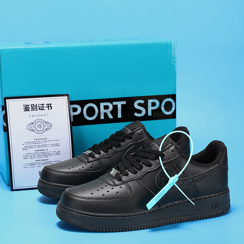 [Putian Factory] Men's Shoes Af1 Air Force One Low-Top Black Sneakers Authentic Official Website Black Warrior Aj1 Women's Model