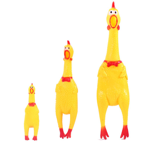 Large, medium and small vinyl screaming chicken, dog venting, decompression, prank toy, vocal pet toy, screaming chicken