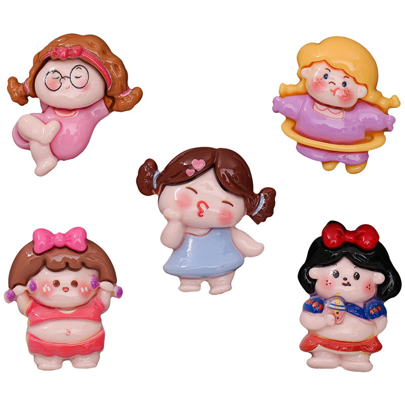 Venta directa de fábrica linda chica resina accesorios bailando chica crema pegamento DIY teléfono caso accesorios para el cabello material al por mayor