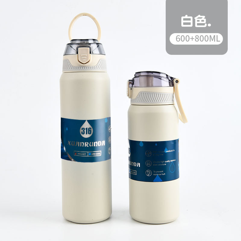 Botella portátil deportiva de acero inoxidable 316 de alta calidad, hervidor de gran capacidad, taza de aspecto elegante, vaso de agua aislado para el hogar._voghion.com