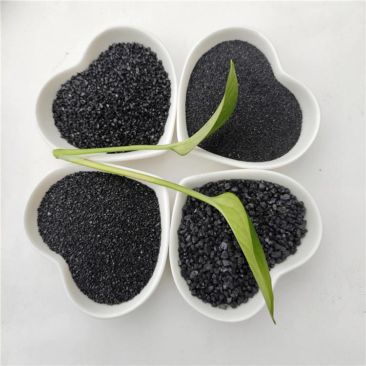 黑色地坪骨料批发40-80目金刚砂喷砂配重抛光研磨地坪源头厂家