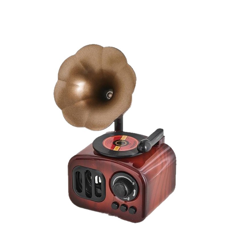 Adornos de gramófono retro americano, objetos antiguos nostálgicos, estantería de música pequeña, caja de música de escritorio, decoración del hogar