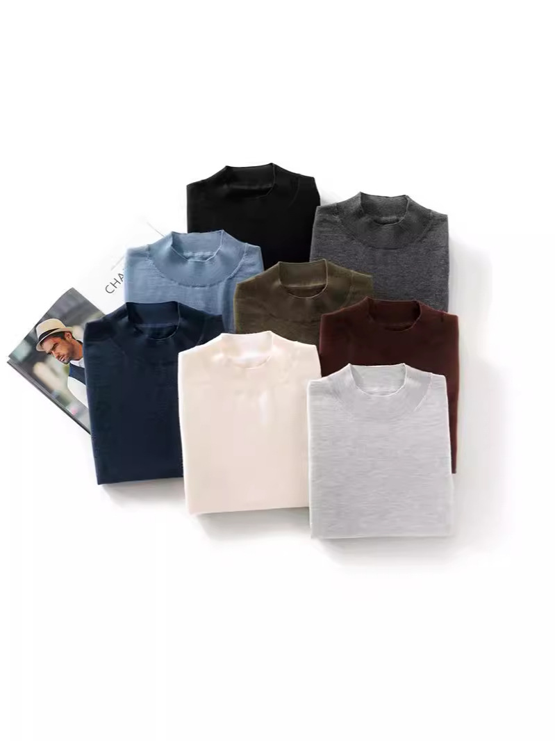 Solid color spring knitted casual cashmere base body-friendly…