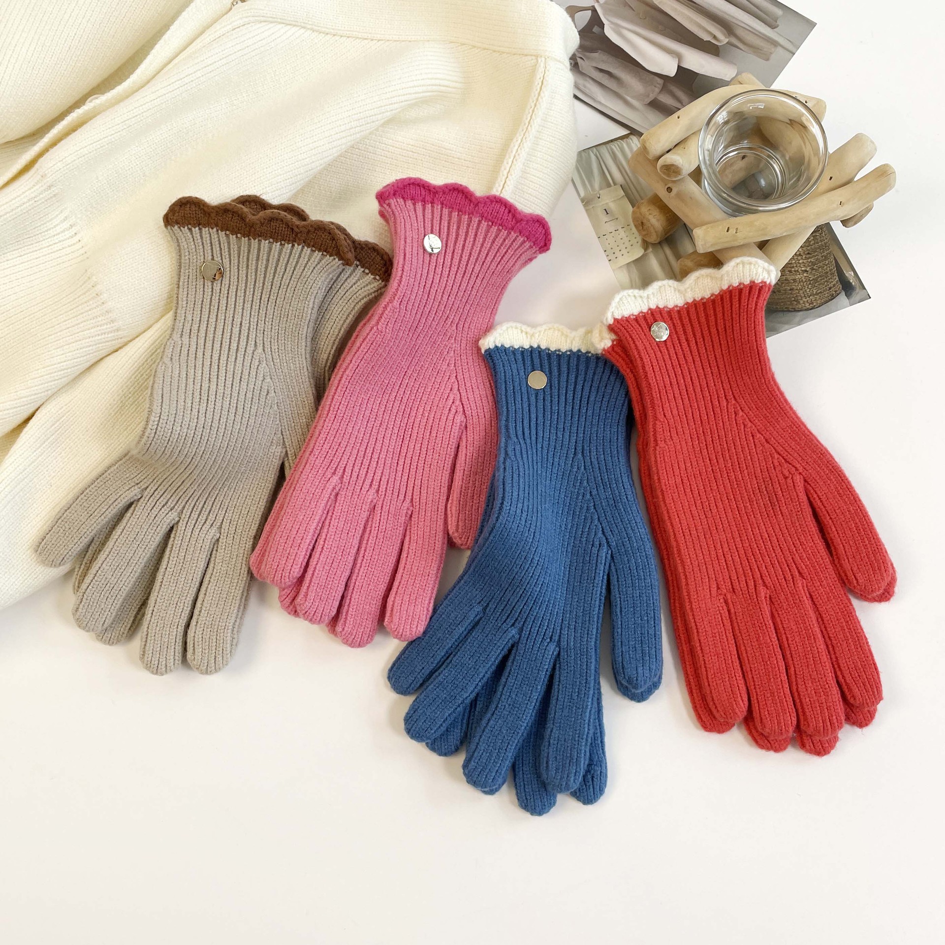 Gestrickte Handschuhe Für Damen Warme Winter-wollhandschuhe_voghion.com
