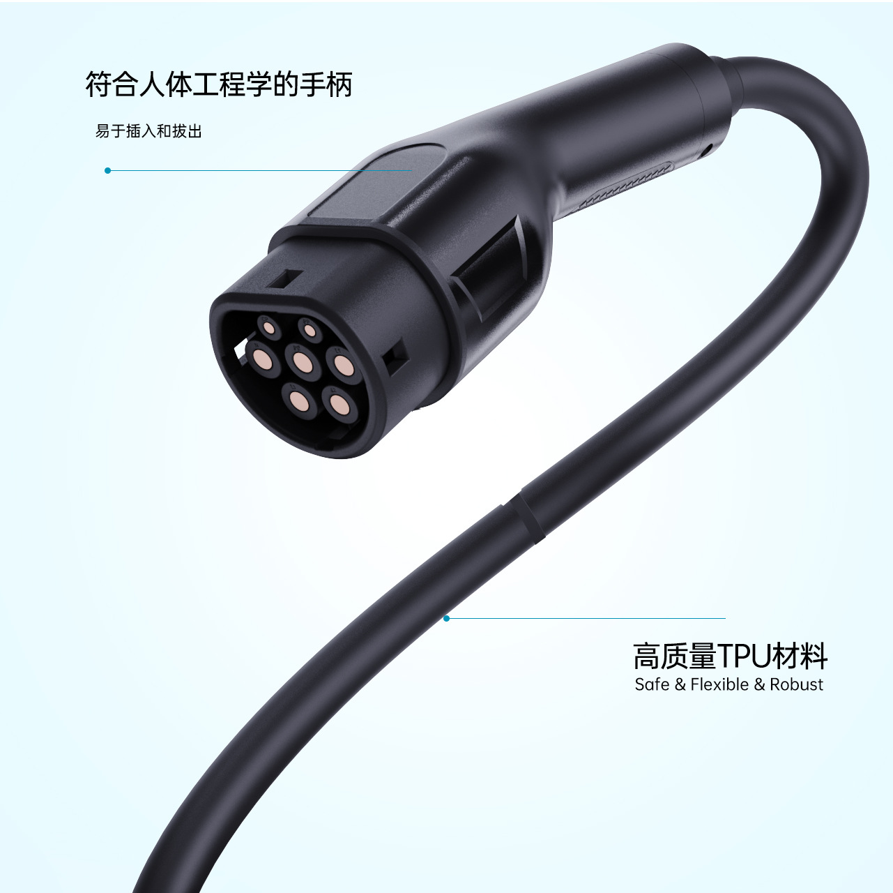European Standard Dual-Head Type 2 Portable Charging Station for New Energy Vehicles, Hong Kong 7/22Kw Extension Cord Charging Station