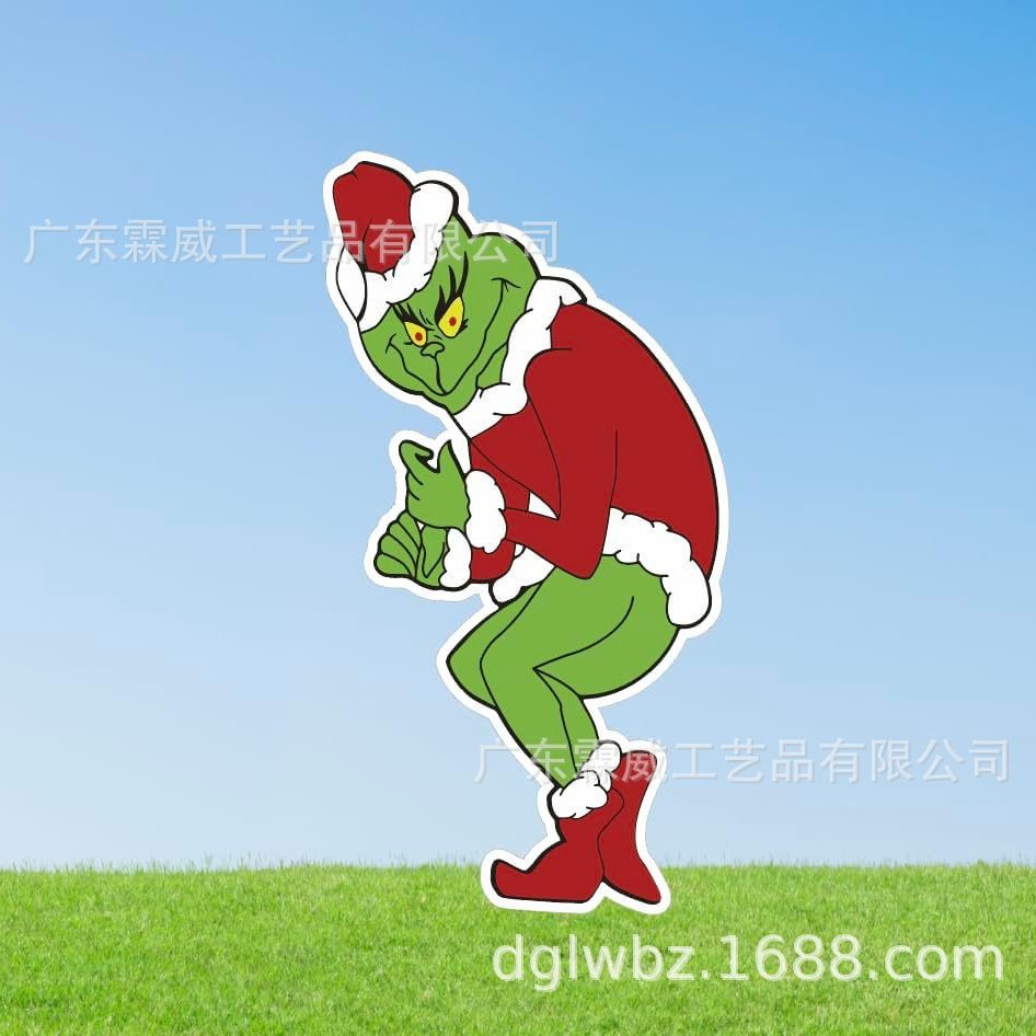 圣诞节庭院插牌 地插牌草坪装饰户外装饰插排格林奇单个装地插牌