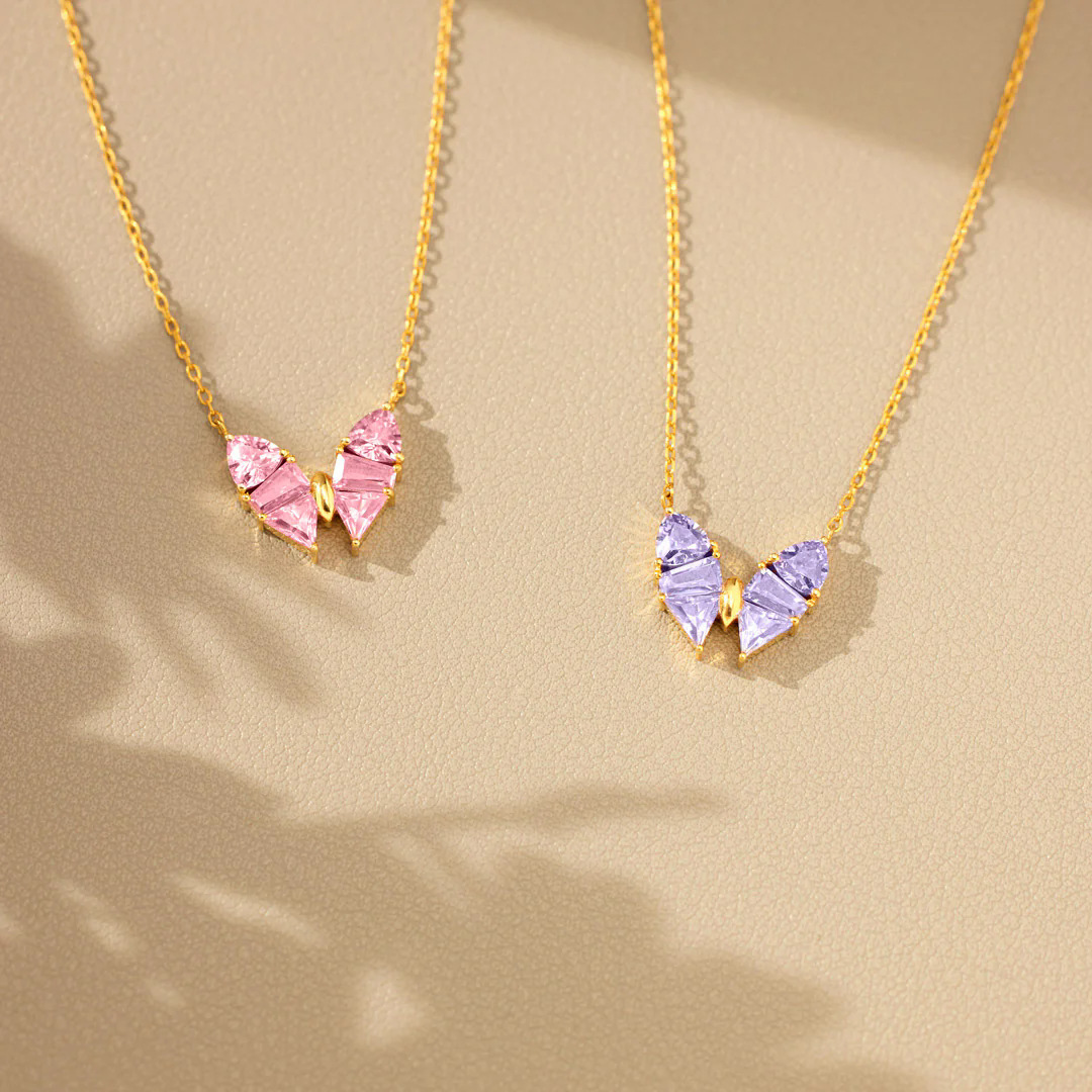 Butterfly Pattern All Seasons Season Women's Gender 925 Sterling Silver Zircon Cable Chain Plating Butterfly Pendant Necklace