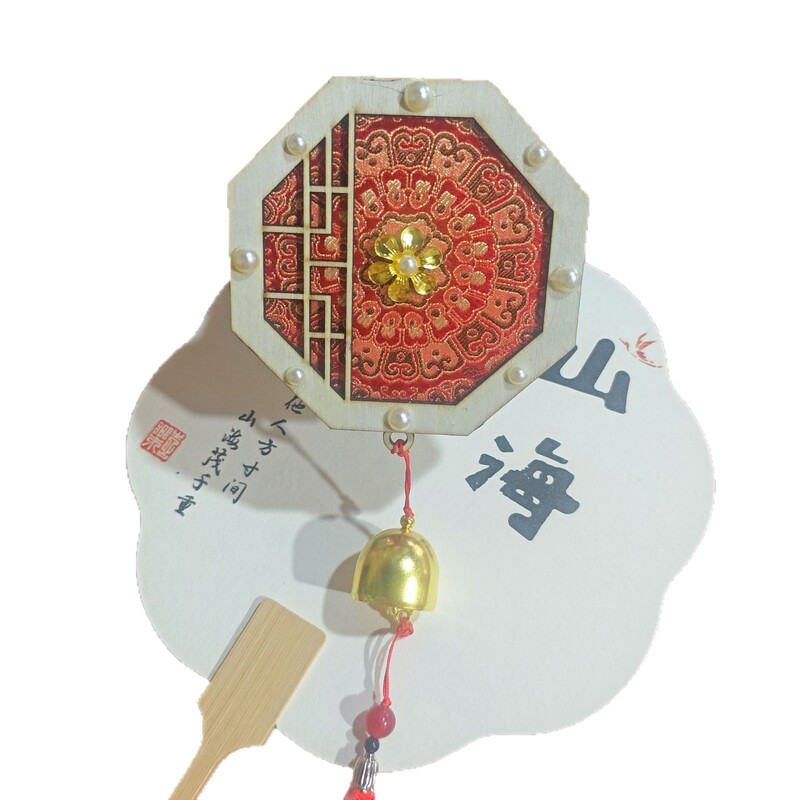 仿宋锦珍珠风铃手工diy材料包新中式手工铃铛挂饰亲子活动团建礼|undefined