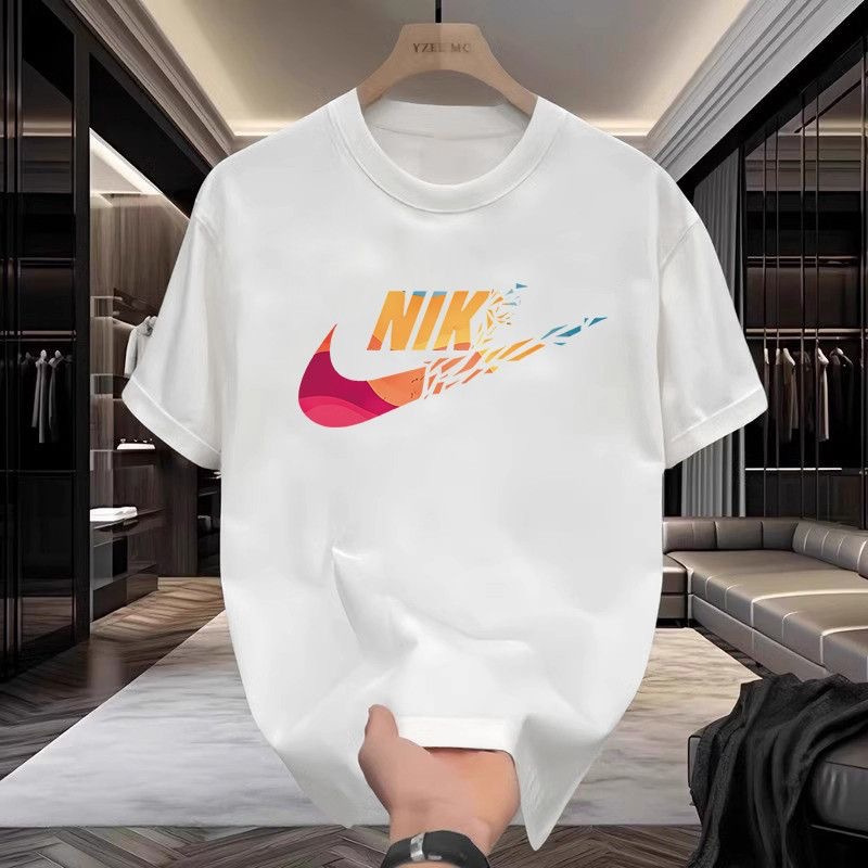 クロスボーダー夏用半袖Tシャツ メンズ カップルプリント トレンドブランド ゆったり カジュアル 綿100% 丸首トップス トレンド|undefined