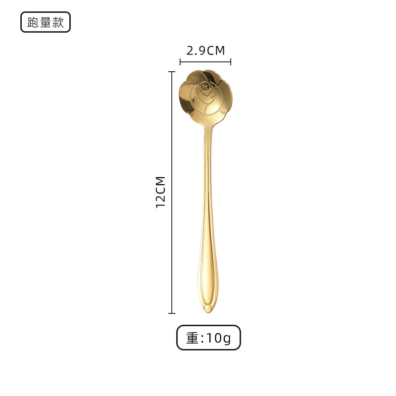 (골드) 12cm 장미수저