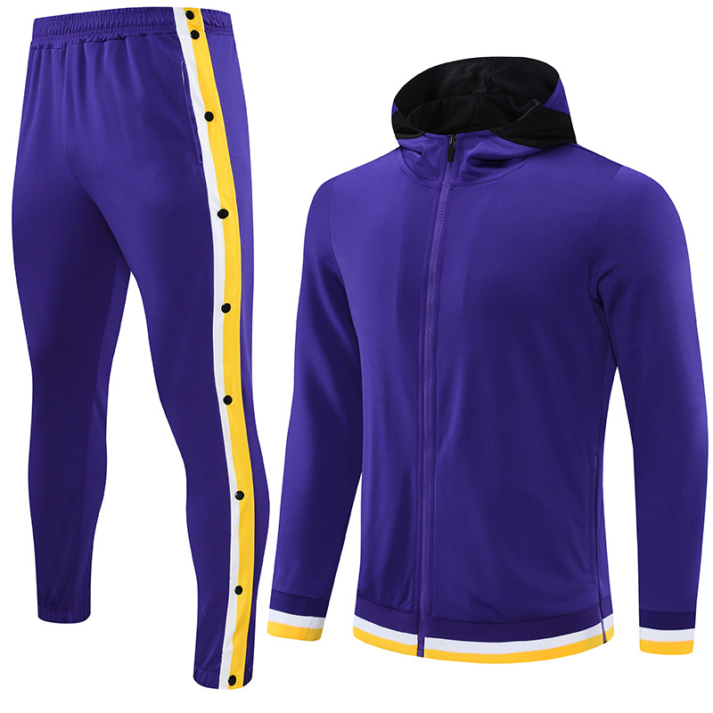 Cross-Border Autumn and Winter Basketball Appearance Suit Long-Sleeved Pants Full-Breasted Pants Pullover Hooded Jacket Training Team