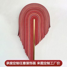 现代简约客厅沙发背景墙壁装饰画3d立体皮革纯手工实物画抽象挂画