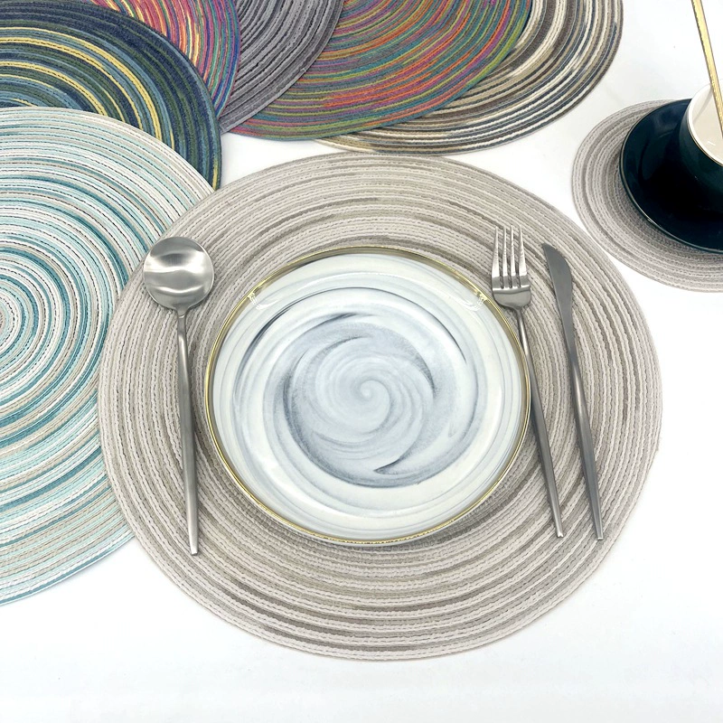 Градиентная минималистская хлопчатобумажная пряжа столовая прокладка утепленный противоскользящий противоскользящий коврик для ковриков в отеле Western Restaurant Открытый фестиваль спот мягкий