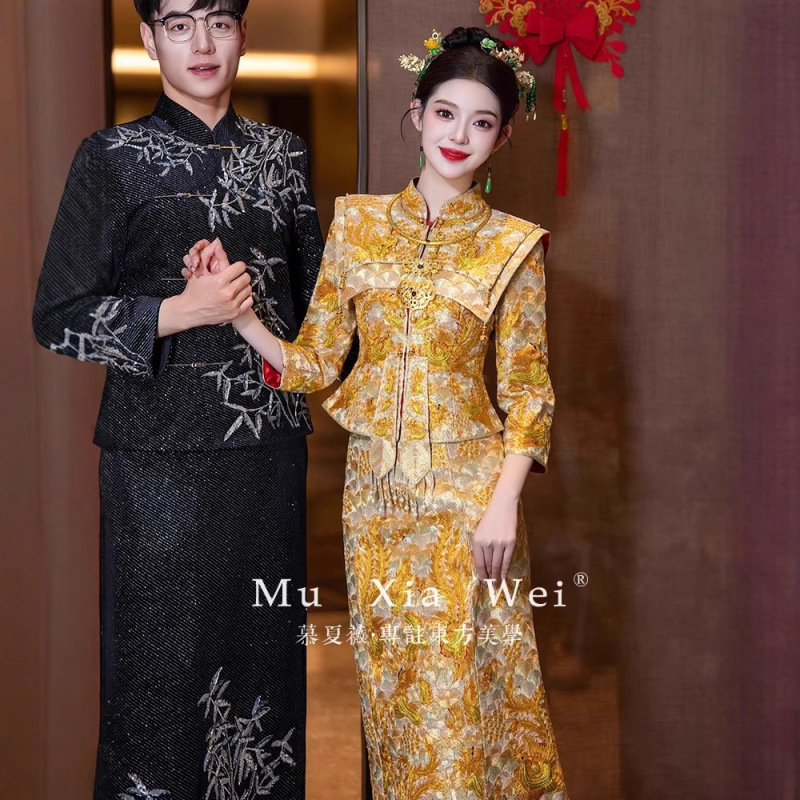 High-End Dragon and Phoenix Wedding Gown 2026 New Style Xiuhe Dress for Petite Brides, Chinese-Style Wedding Dress for Toasting High-End Dragon and Phoenix Wedding Gown 2026 New Style Xiuhe Dress for Petite Brides, Chinese-Style Wedding Dress for Toasting