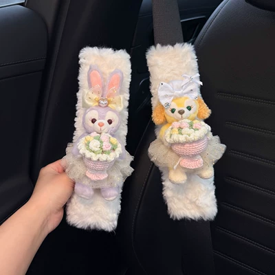 Cute Car Seatbelt Shoulder Pads for Women, Anti-Wear Clothing for a Couple, Featuring Linabell and Stellalou (Seat belt shoulder pad) - mini-small-flower-sweet-face-holding-flower-star-dew-holding-flower-cake