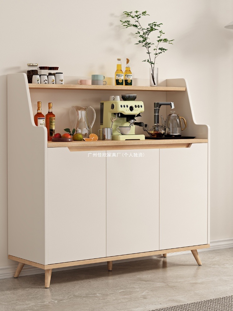Solid Wood Tea Cabinet, Light Luxury Sideboard, Simple Meal Preparation Cabinet, Wall-Mounted Living Room Storage Cabinet, Side Cabinet, Coffee Cabinet