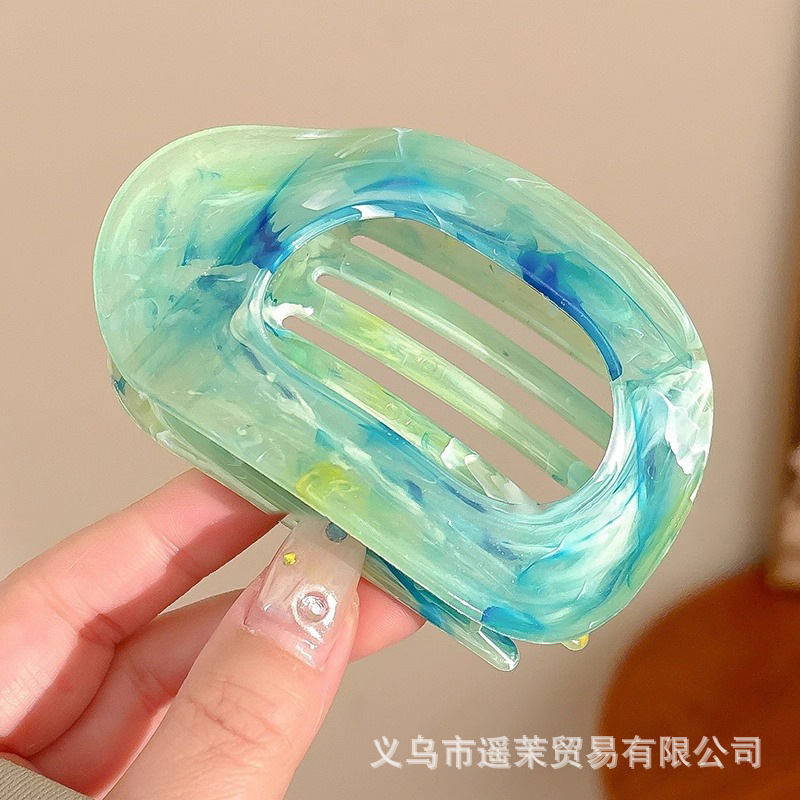 鲍鱼抓夹女圆形扁平后脑勺盘发夹不硌头扎发弧形马尾夹发卡发饰品|undefined