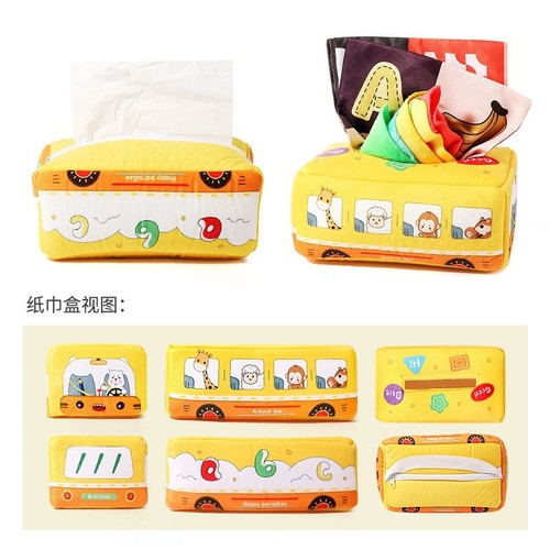 Baby Pull-up Paper Toy 0-1 Year Old Smart Early Education Teether Wipes Box Baby Finger Exercise Sound Paper Toy