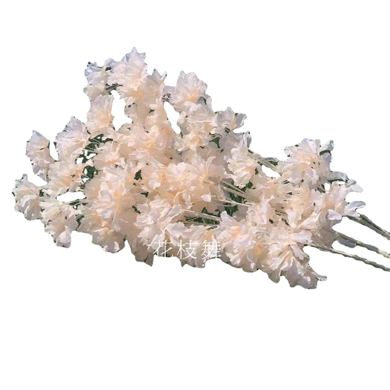Fábrica al por mayor blanco varilla nieve flor de cerezo boda arco techo flor artificial flor de cerezo flor fila decorativa flor falsa
