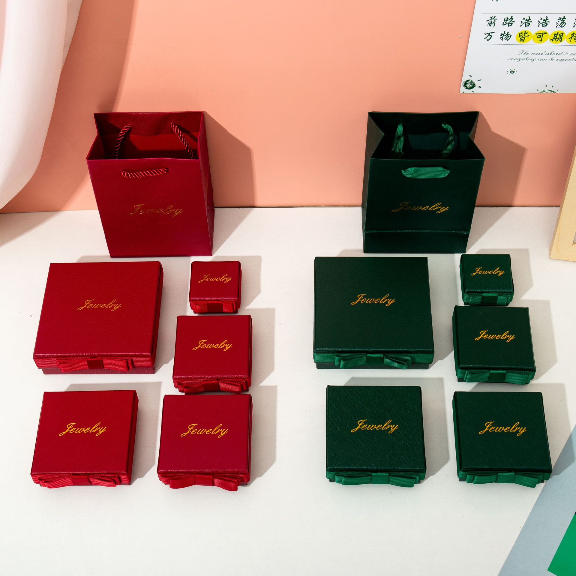 Spotted burgundy bow jewelry box ring earring necklace pearl necklace storage box