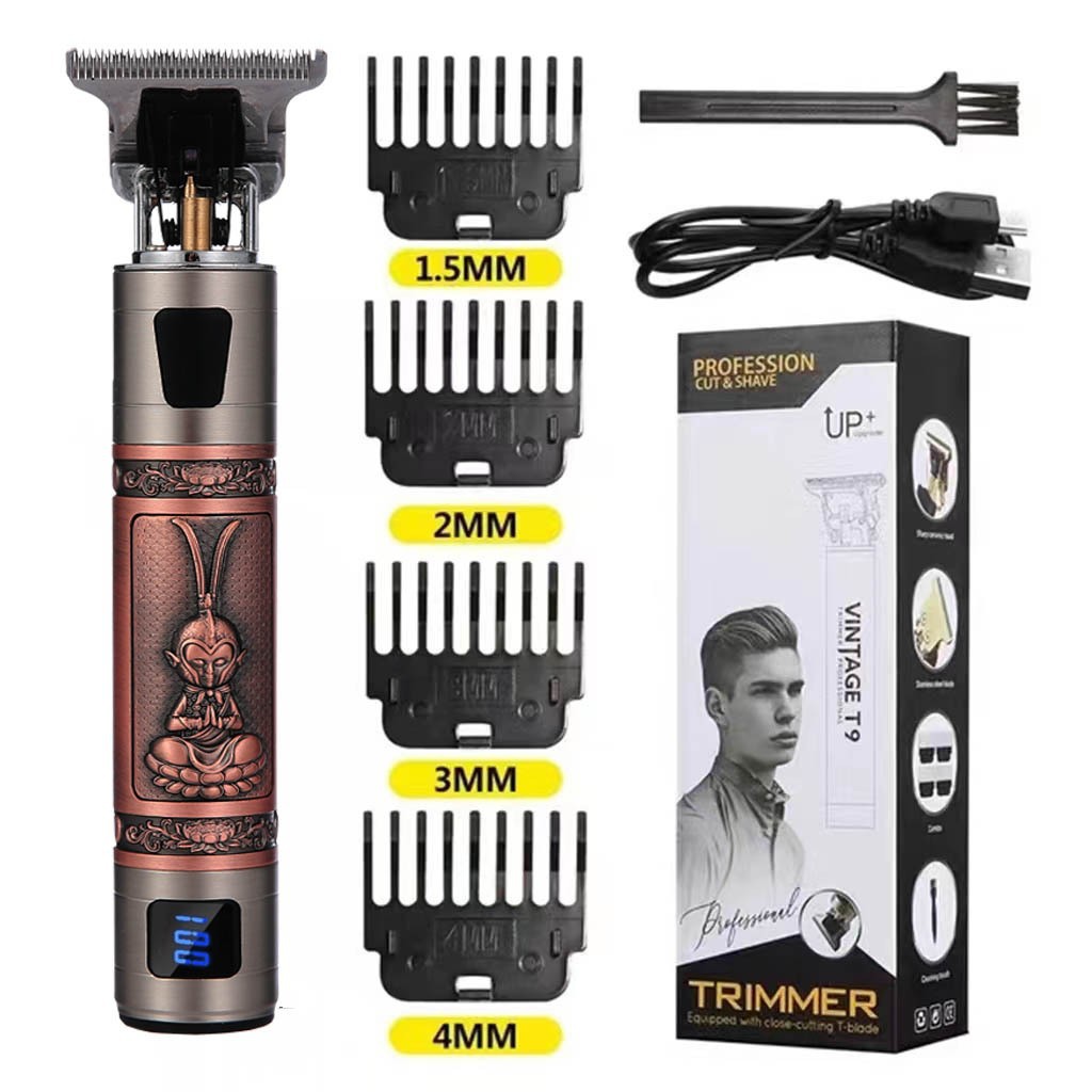 T9 Haarschneider, elektrischer Trimmer für Glatzen, graviertes Rasiermesser, Haarschneidewerkzeug direkt vom Hersteller_voghion.com