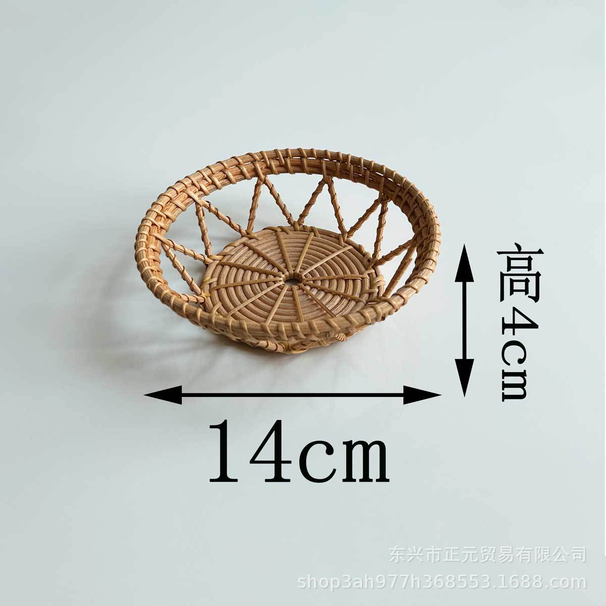 Vietnam al por mayor otoño ratán tejido cestas de almacenamiento de té cestas fugas de fruta cestas huecas casa tejidas pequeñas bandejas
