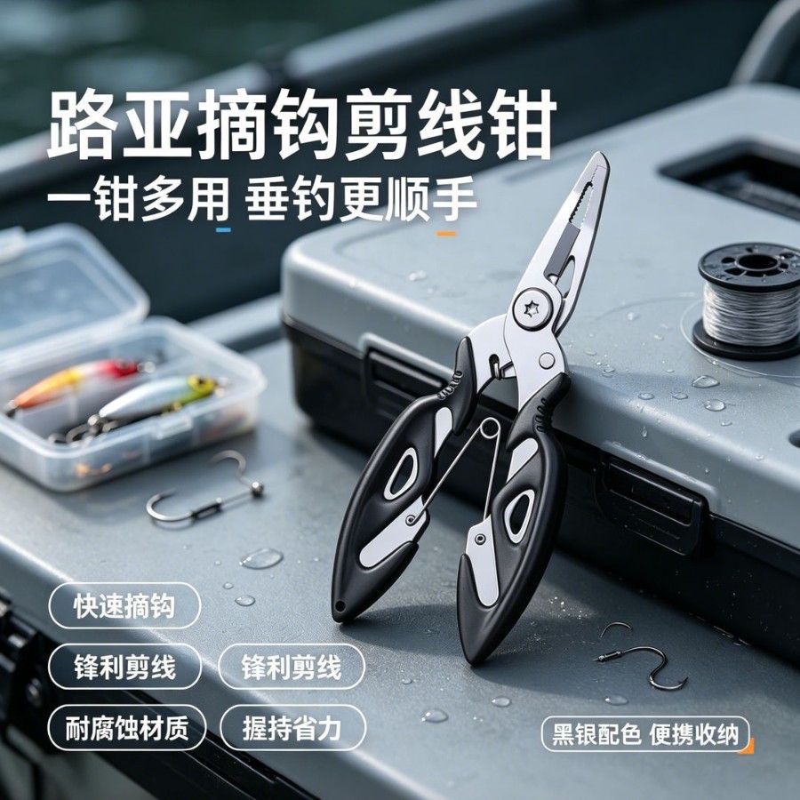 Portable lure pliers, fish control device, multifunctional stainless steel fish gripper, fishing pliers, fishing line cutter, fishing accessories