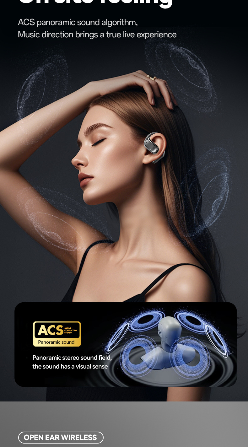 Nouveau modèle intra-auriculaire sport sans fil à haut rapport qualité-prix, réduction de bruit, longue autonomie, conception ouverte._voghion.com