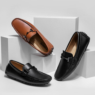 Cross-Border New Men's Large Size Breathable Loafers Slip-On Slip-Ons Slip-On Shoes Versatile Leather Shoes