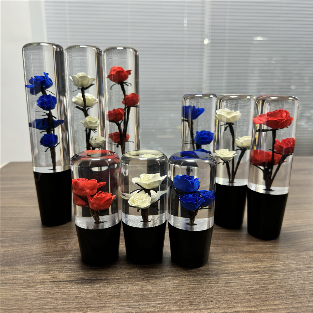 10/15/20CM Acrylic Crystal Rose Car Gear Shift Knob