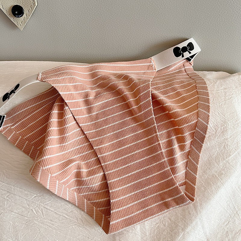 8062 # Senyu Sweet Tea Ropa interior japonesa sin costuras para mujer, tenedor alto, cintura media, chica, rayas de viento, simple