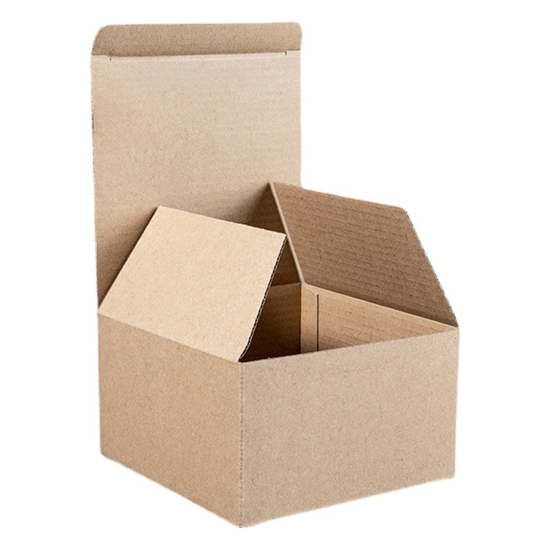 Caja de papel kraft puntual personalizada caja de embalaje inferior con solapa en blanco extra dura taza de joyería de hardware caja de papel corrugado