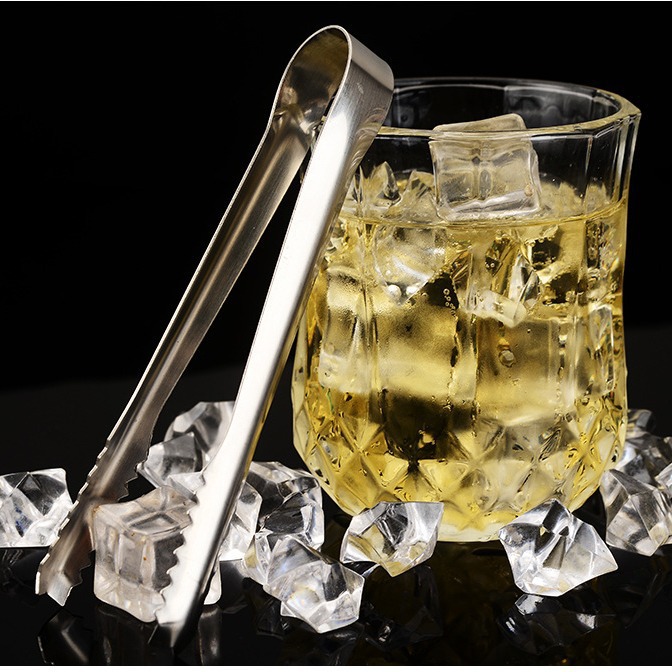 304 stainless steel ice tongs, thickened and non-slip, ice cube tongs for KTV bars, milk tea shops, food tongs, ice bucket accessories