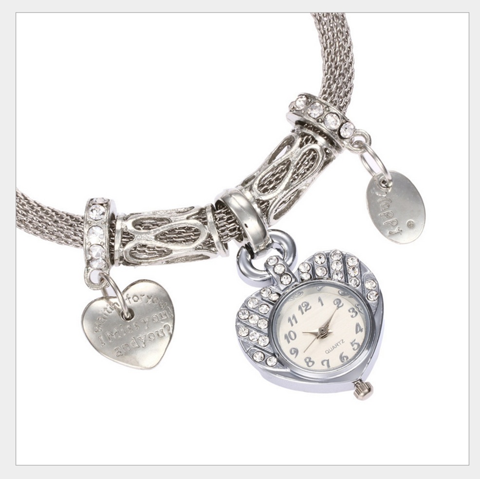 Bracciale da donna Instagram moda diamante oro pesca cuore decorazione temperamento studentessa orologio in lega di quarzo_voghion.com